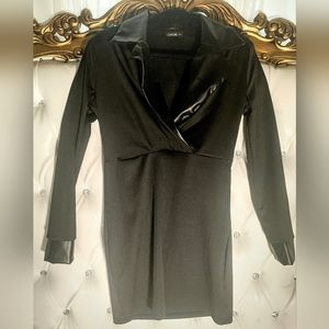 Black dress with collar style neckline